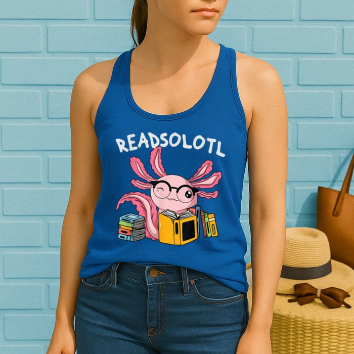 Readsolotl Read Books Lover Axolotl Womens Tank Top