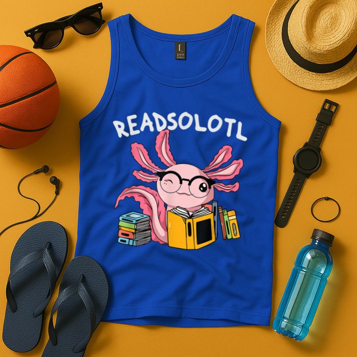 Readsolotl Read Books Lover Axolotl Tank Top