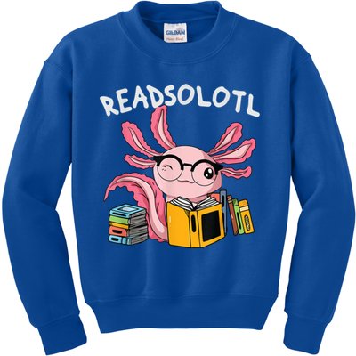 Readsolotl Read Books Lover Axolotl Kids Sweatshirt