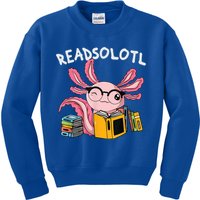 Readsolotl Read Books Lover Axolotl Kids Sweatshirt