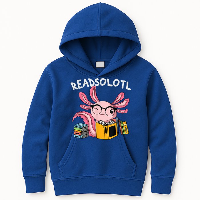 Readsolotl Read Books Lover Axolotl Kids Hoodie
