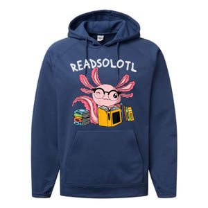 Readsolotl Read Books Lover Axolotl Performance Fleece Hoodie