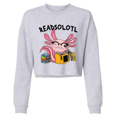 Readsolotl Read Books Lover Axolotl Cropped Pullover Crew