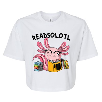 Readsolotl Read Books Lover Axolotl Bella+Canvas Jersey Crop Tee