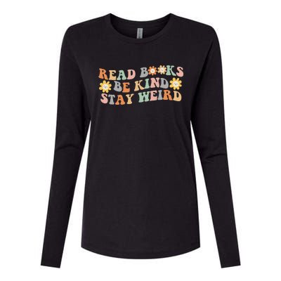 Retro Read Books Be Kind Stay Weird Funny Book Lover Reading Womens Cotton Relaxed Long Sleeve T-Shirt