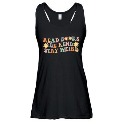 Retro Read Books Be Kind Stay Weird Funny Book Lover Reading Ladies Essential Flowy Tank