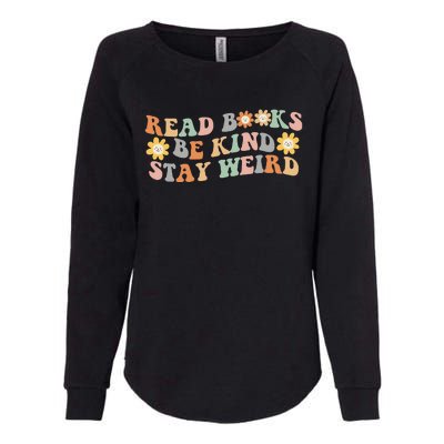 Retro Read Books Be Kind Stay Weird Funny Book Lover Reading Womens California Wash Sweatshirt