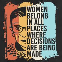 Rbg Ruth Bader Ginsburg Feminist Political Gift 7 Panel Mesh Trucker Snapback Hat