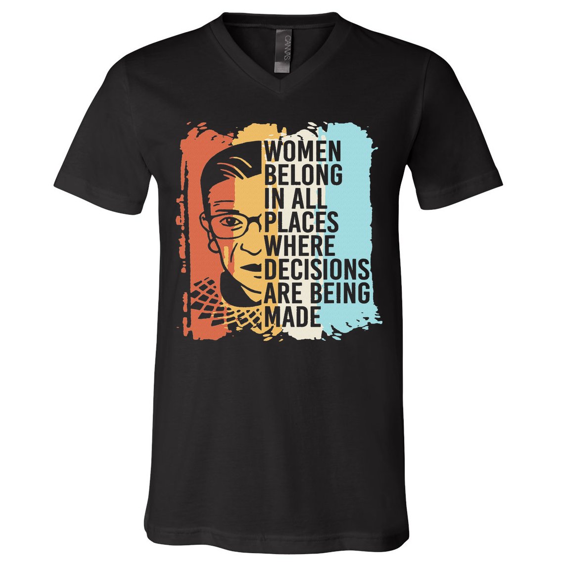 Rbg Ruth Bader Ginsburg Feminist Political Gift V-Neck T-Shirt