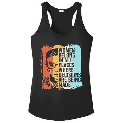 Rbg Ruth Bader Ginsburg Feminist Political Gift Ladies PosiCharge Competitor Racerback Tank