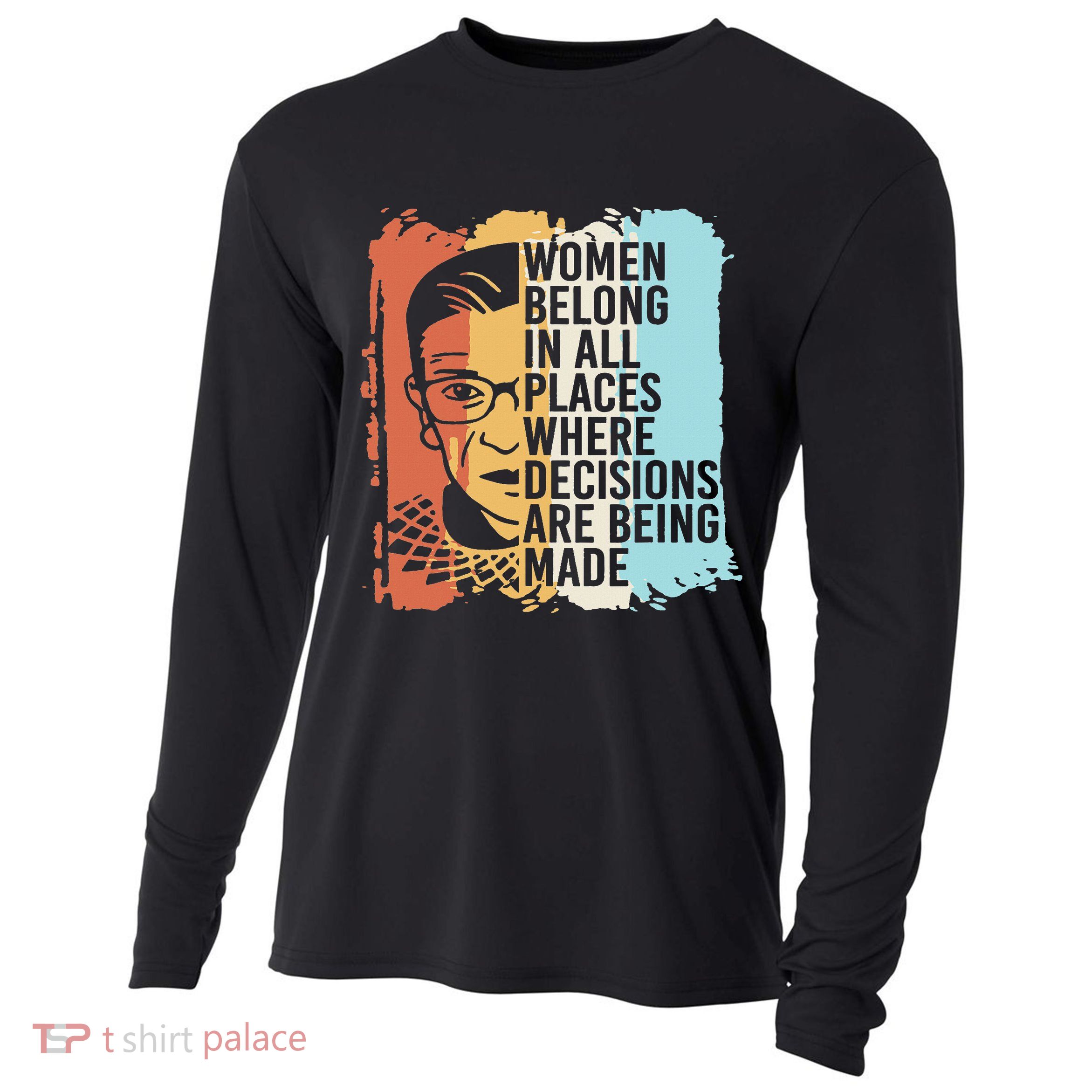 Rbg Ruth Bader Ginsburg Feminist Political Gift Cooling Performance Long Sleeve Crew