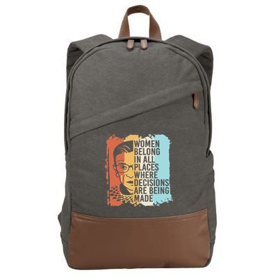Rbg Ruth Bader Ginsburg Feminist Political Gift Cotton Canvas Backpack