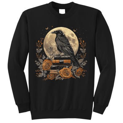 Raven Reading Book Occult Crow Sweatshirt