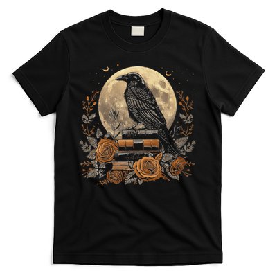 Raven Reading Book Occult Crow T-Shirt