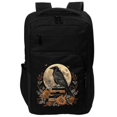Raven Reading Book Occult Crow Impact Tech Backpack