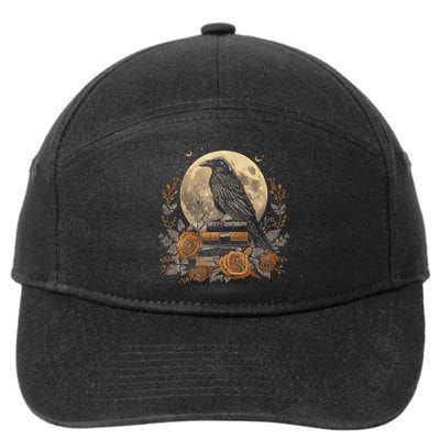 Raven Reading Book Occult Crow 7-Panel Snapback Hat