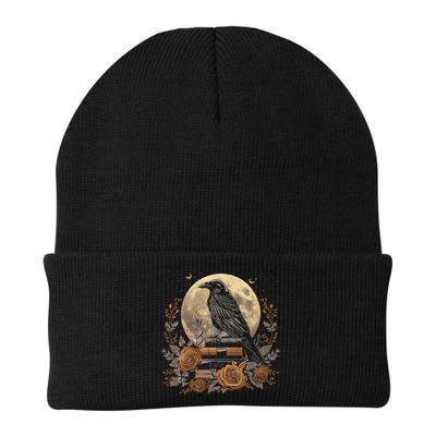 Raven Reading Book Occult Crow Beanie