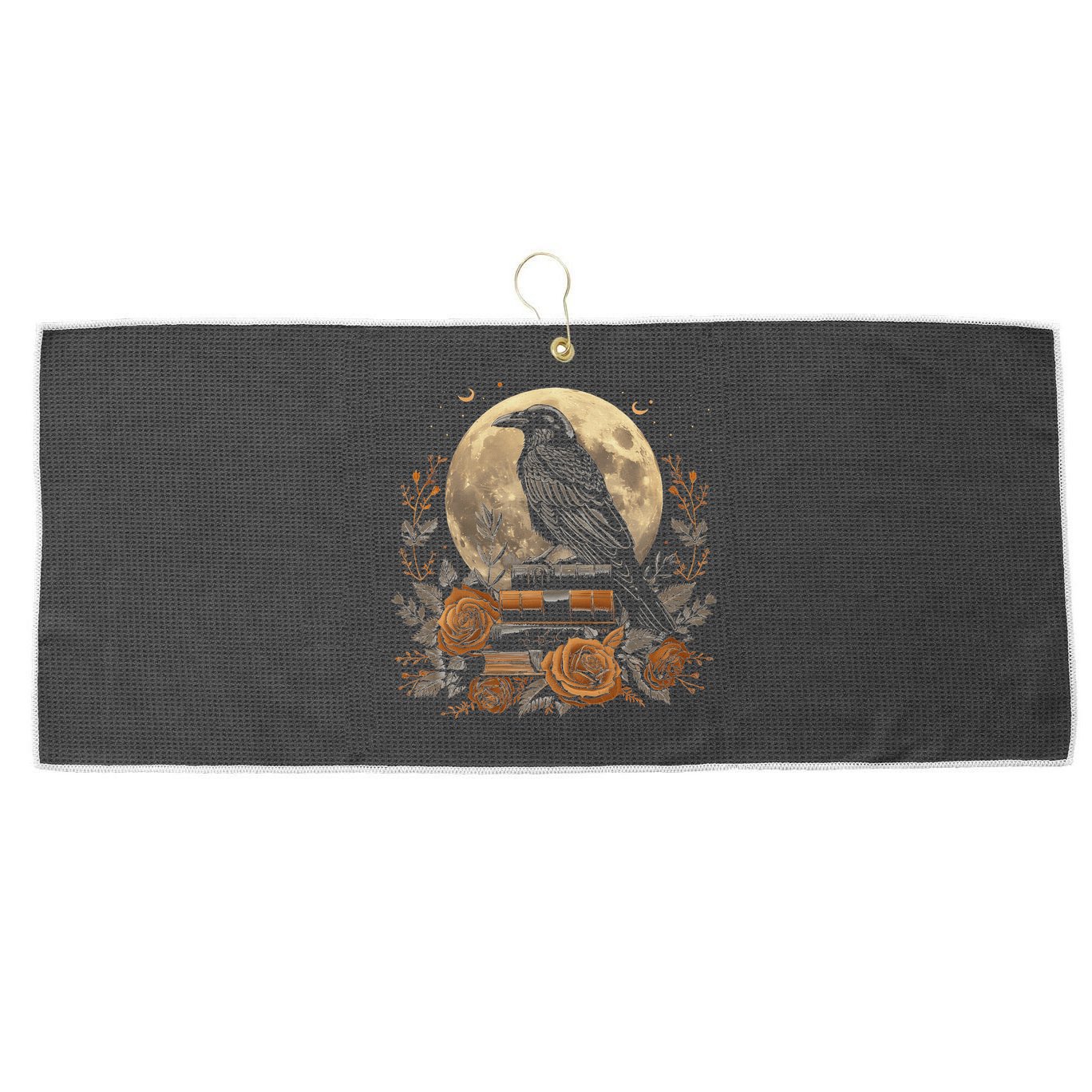 Raven Reading Book Occult Crow Large Microfiber Waffle Golf Towel