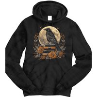 Raven Reading Book Occult Crow Tie Dye Hoodie