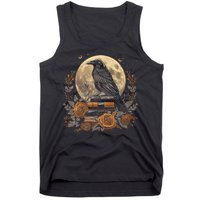 Raven Reading Book Occult Crow Tank Top