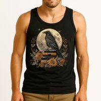 Raven Reading Book Occult Crow Tank Top