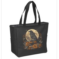 Raven Reading Book Occult Crow Zip Tote Bag