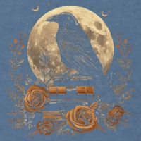 Raven Reading Book Occult Crow Garment-Dyed Sweatshirt