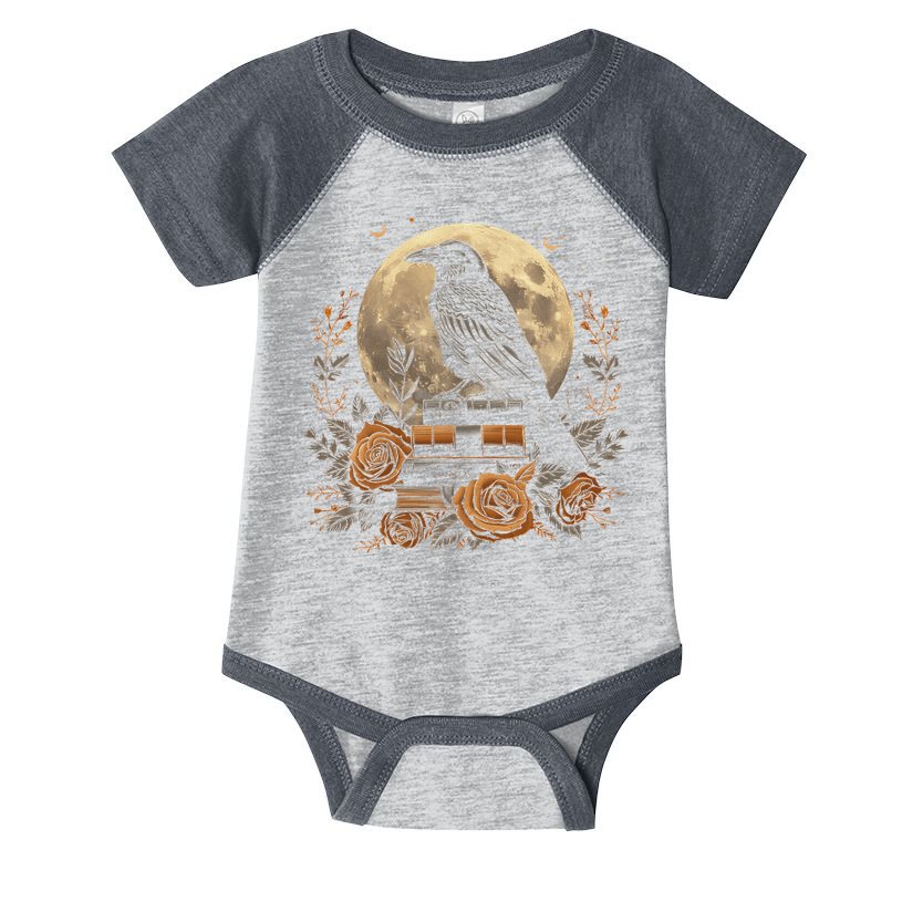 Raven Reading Book Occult Crow Infant Baby Jersey Bodysuit