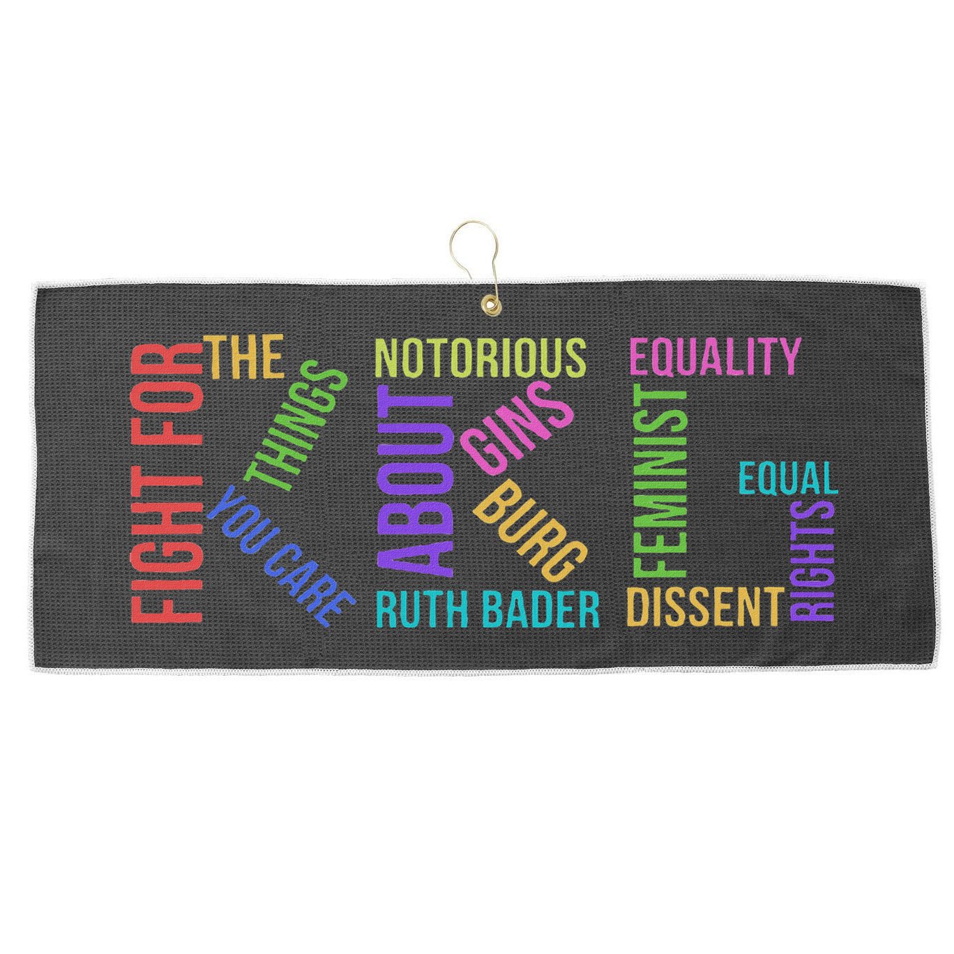 Rbg Ruth Bader Ginsburg Political Feminist Gift Large Microfiber Waffle Golf Towel