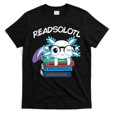 Readsolotl Read Book Axolotl Funny Reading Fish Books Lizard T-Shirt