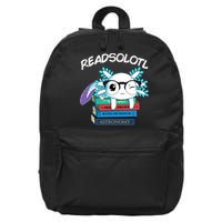 Readsolotl Read Book Axolotl Funny Reading Fish Books Lizard 16 in Basic Backpack