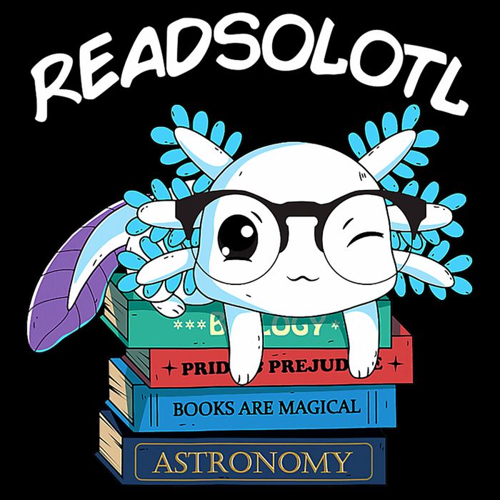 Readsolotl Read Book Axolotl Funny Reading Fish Books Lizard 16 in Basic Backpack