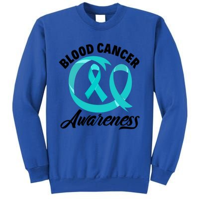 Red Ribbon Blood Cancer Awareness Funny Gift Tall Sweatshirt