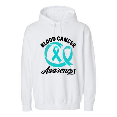 Red Ribbon Blood Cancer Awareness Funny Gift Garment-Dyed Fleece Hoodie