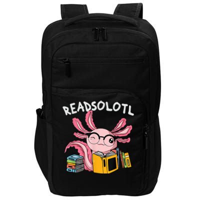 Readsolotl Read Book Axolotl Funny Reading Fish Books Lizard Impact Tech Backpack