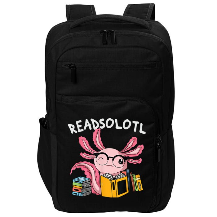 Readsolotl Read Book Axolotl Funny Reading Fish Books Lizard Impact Tech Backpack