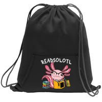 Readsolotl Read Book Axolotl Funny Reading Fish Books Lizard Sweatshirt Cinch Pack Bag