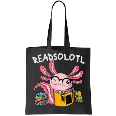 Readsolotl Read Book Axolotl Funny Reading Fish Books Lizard Tote Bag