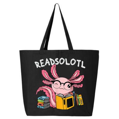 Readsolotl Read Book Axolotl Funny Reading Fish Books Lizard 25L Jumbo Tote