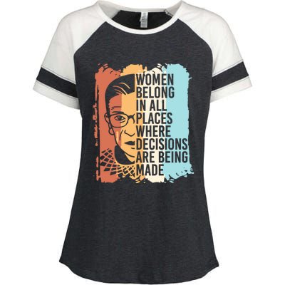 Rbg Ruth Bader Ginsburg Feminist Political Gift Enza Ladies Jersey Colorblock Tee