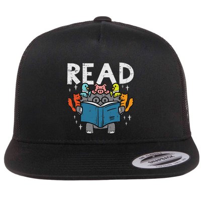 Read Reading Book Librarian Across America Flat Bill Trucker Hat