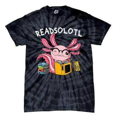 readsolotl read book axolotl reading fish books lizard Tie-Dye T-Shirt