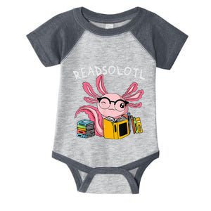 readsolotl read book axolotl reading fish books lizard Infant Baby Jersey Bodysuit