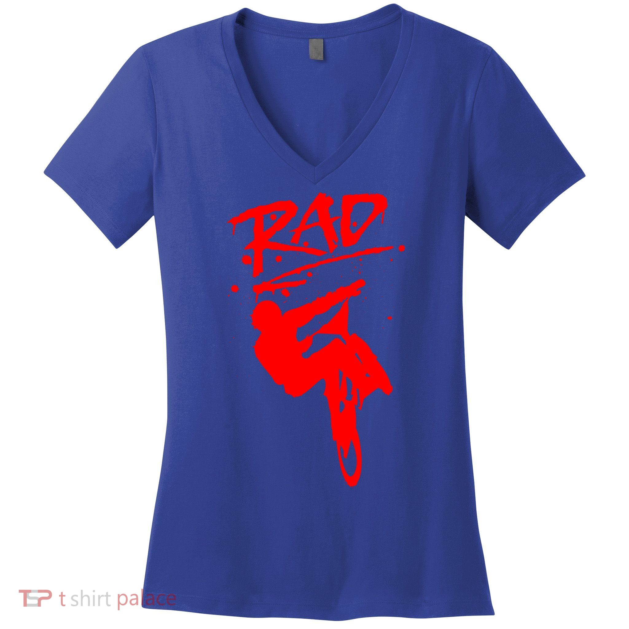 Rad Radical Bmx Bike Redesign Graffiti Gnarly Retro Awesome Meaningful Gift Women's V-Neck T-Shirt