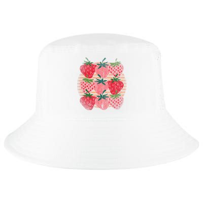 Retro Red Berry Fruit Cottagecore Strawberry Cool Comfort Performance Bucket Hat