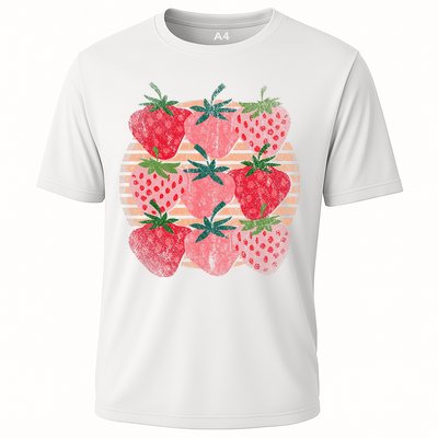 Retro Red Berry Fruit Cottagecore Strawberry Performance Shirt
