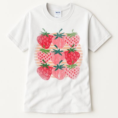 Retro Red Berry Fruit Cottagecore Strawberry Tall T-Shirt