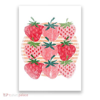 Retro Red Berry Fruit Cottagecore Strawberry Poster