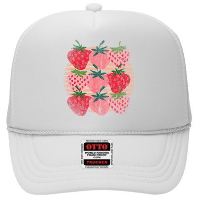 Retro Red Berry Fruit Cottagecore Strawberry Trucker Hat