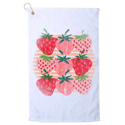 Retro Red Berry Fruit Cottagecore Strawberry Golf Towel